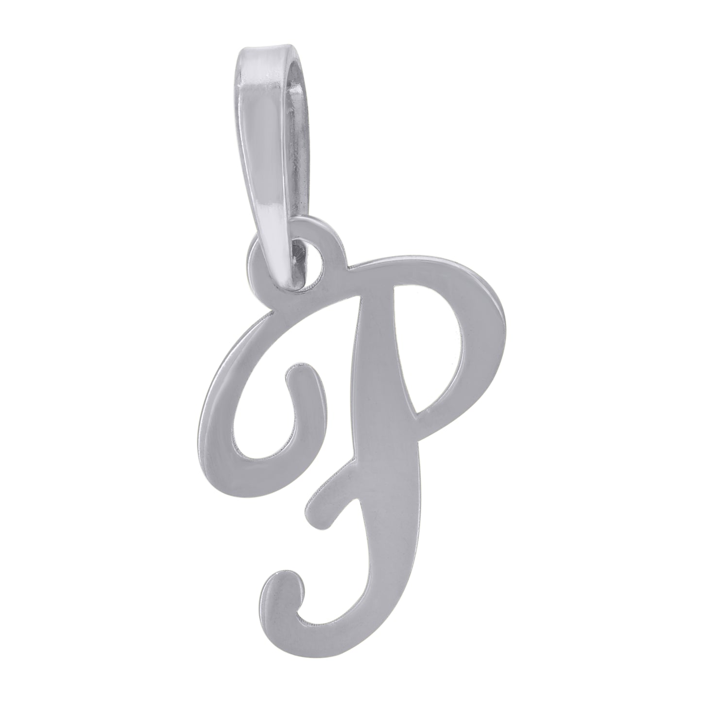 Sterling Silver Or Yellow-tone Unisex Cursive Initial Alphabet Charm Pendant