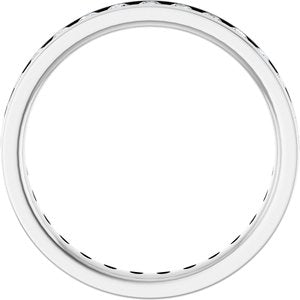 14K White Gold Round 2 Mm G-H Si2-Si3 3/4 Ctw Natural Diamond Eternity Band Size 7