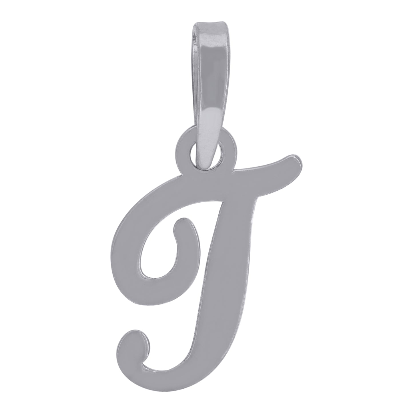 Sterling Silver Or Yellow-tone Unisex Cursive Initial Alphabet Charm Pendant