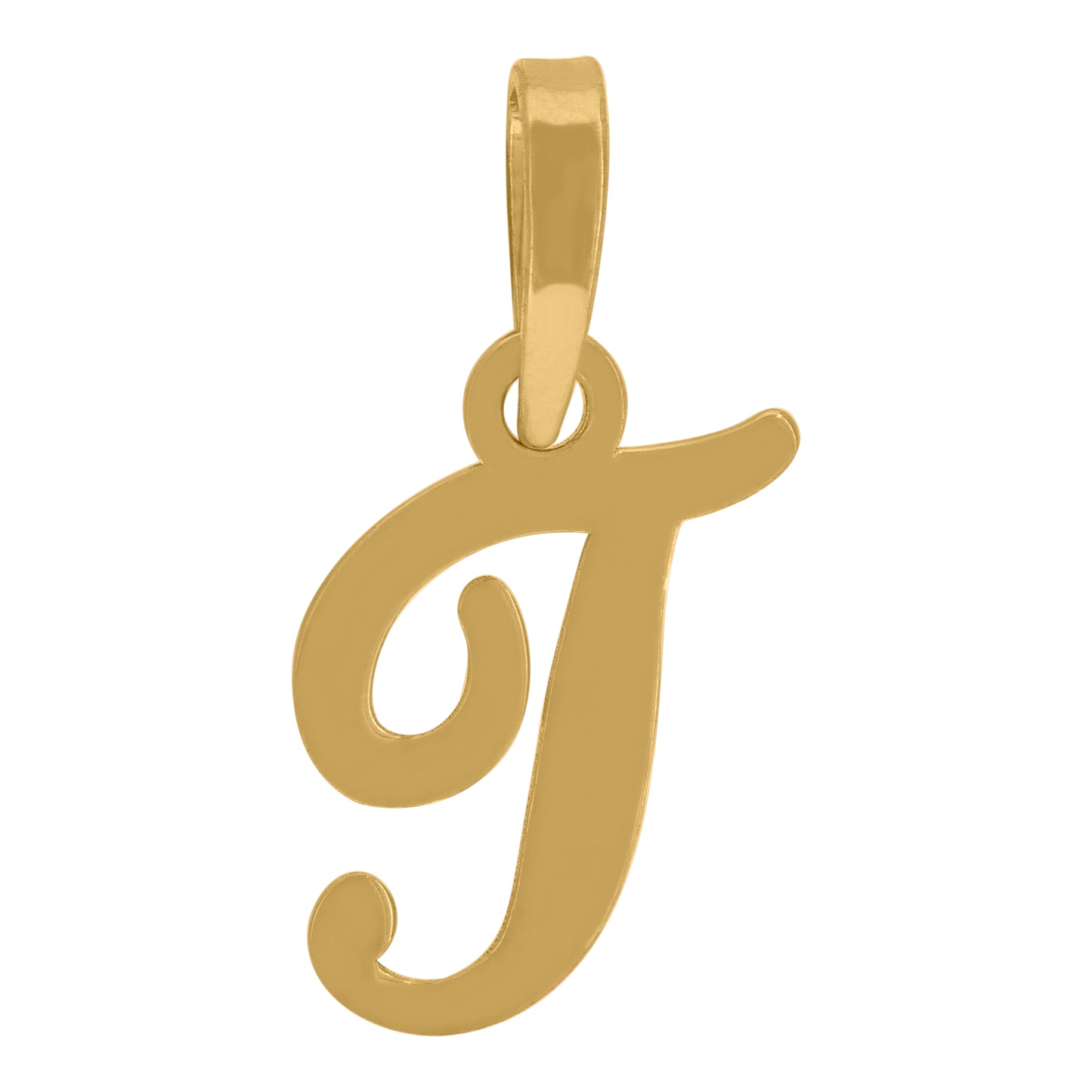Sterling Silver Or Yellow-tone Unisex Cursive Initial Alphabet Charm Pendant