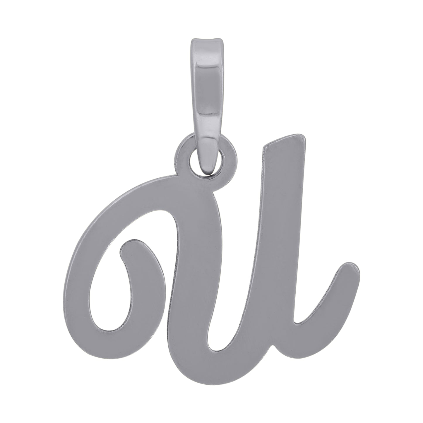 Sterling Silver Or Yellow-tone Unisex Cursive Initial Alphabet Charm Pendant