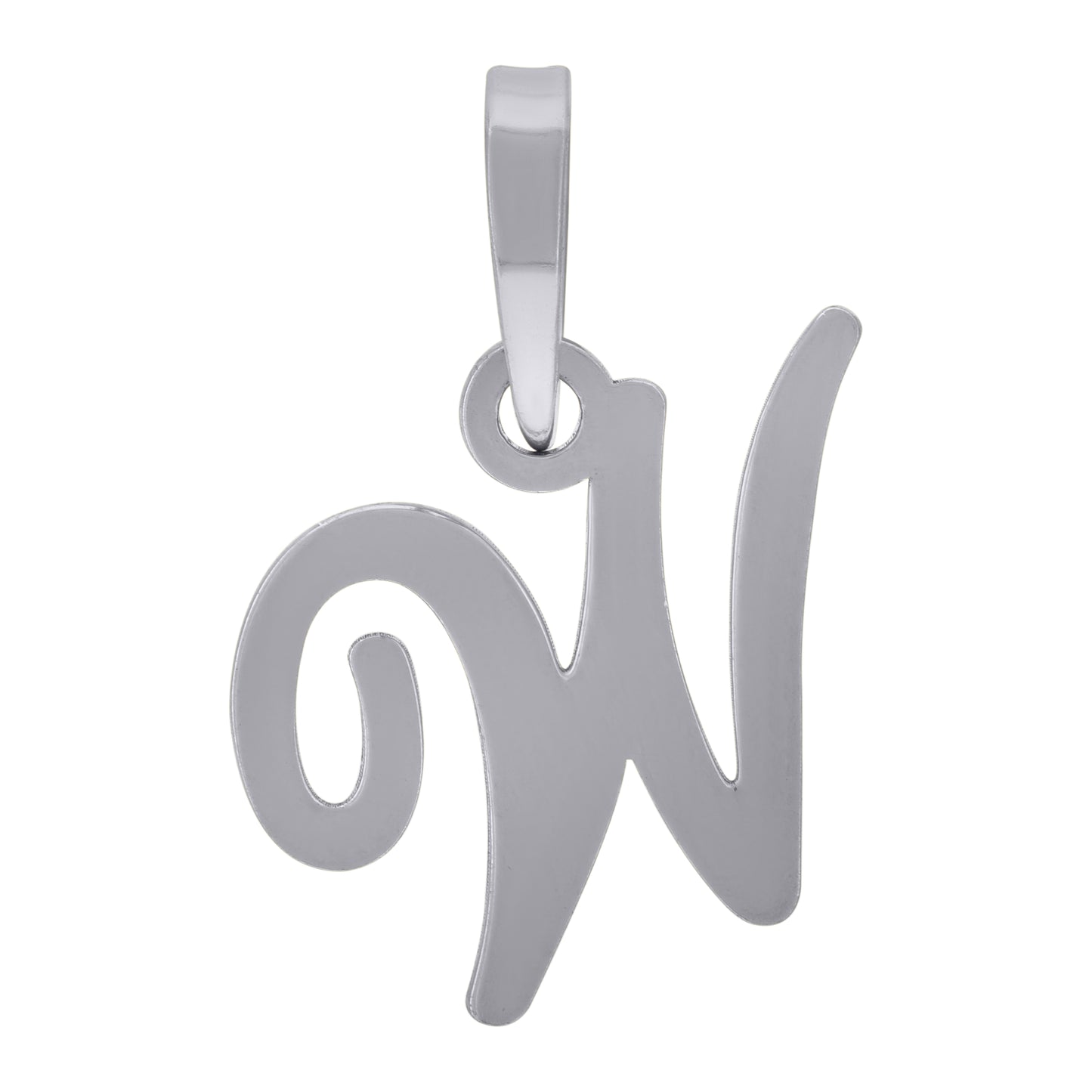 Sterling Silver Or Yellow-tone Unisex Cursive Initial Alphabet Charm Pendant