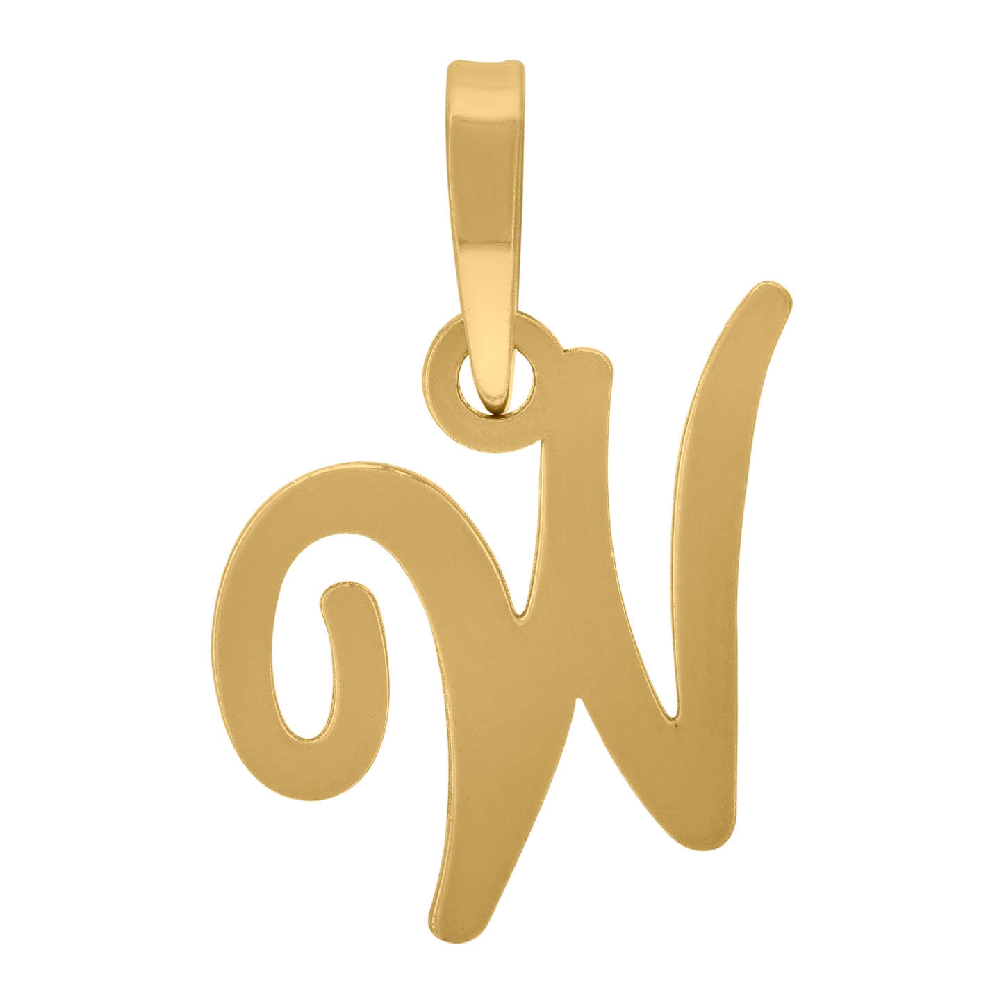 Sterling Silver Or Yellow-tone Unisex Cursive Initial Alphabet Charm Pendant