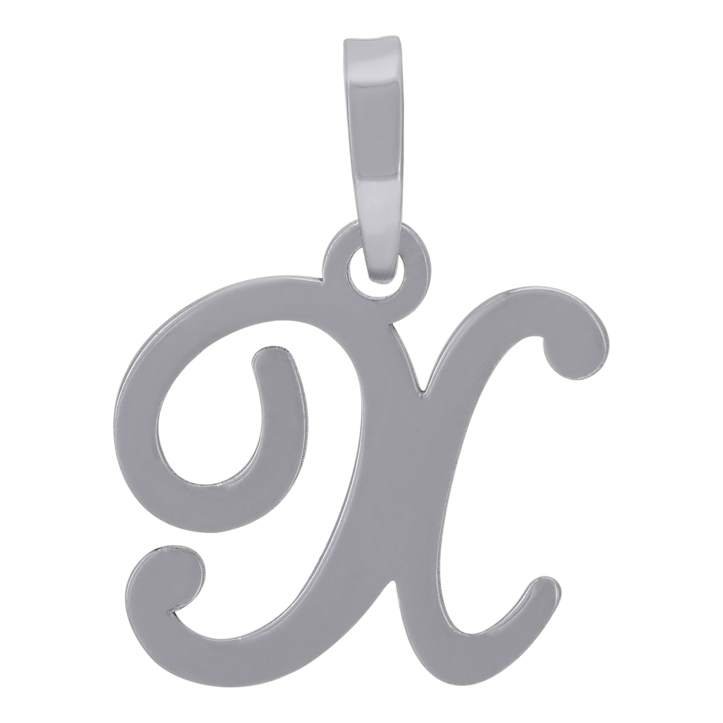 Sterling Silver Or Yellow-tone Unisex Cursive Initial Alphabet Charm Pendant