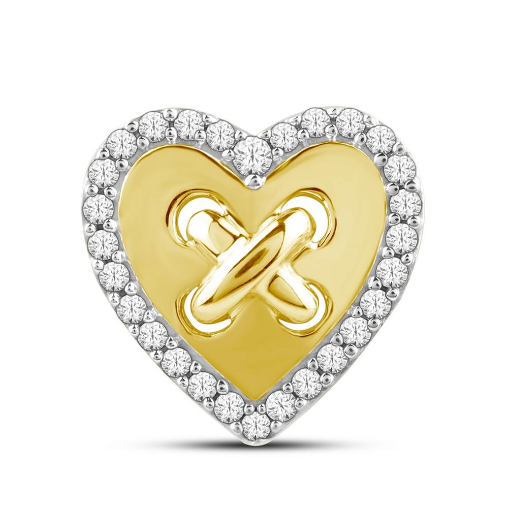 10K Yellow Or Rose Gold 0.10 Cttw Diamond Ladies "Heart" Pendant