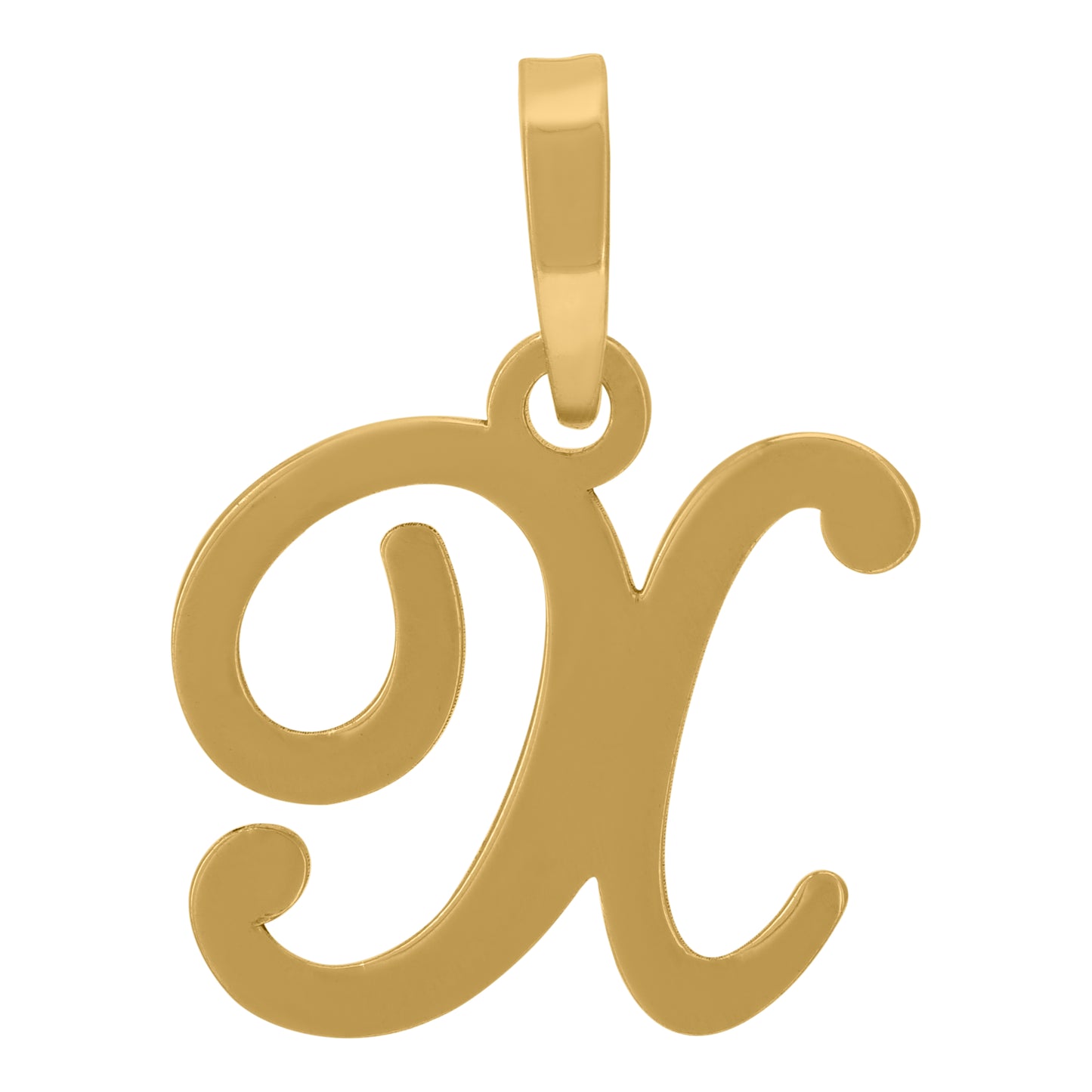 Sterling Silver Or Yellow-tone Unisex Cursive Initial Alphabet Charm Pendant