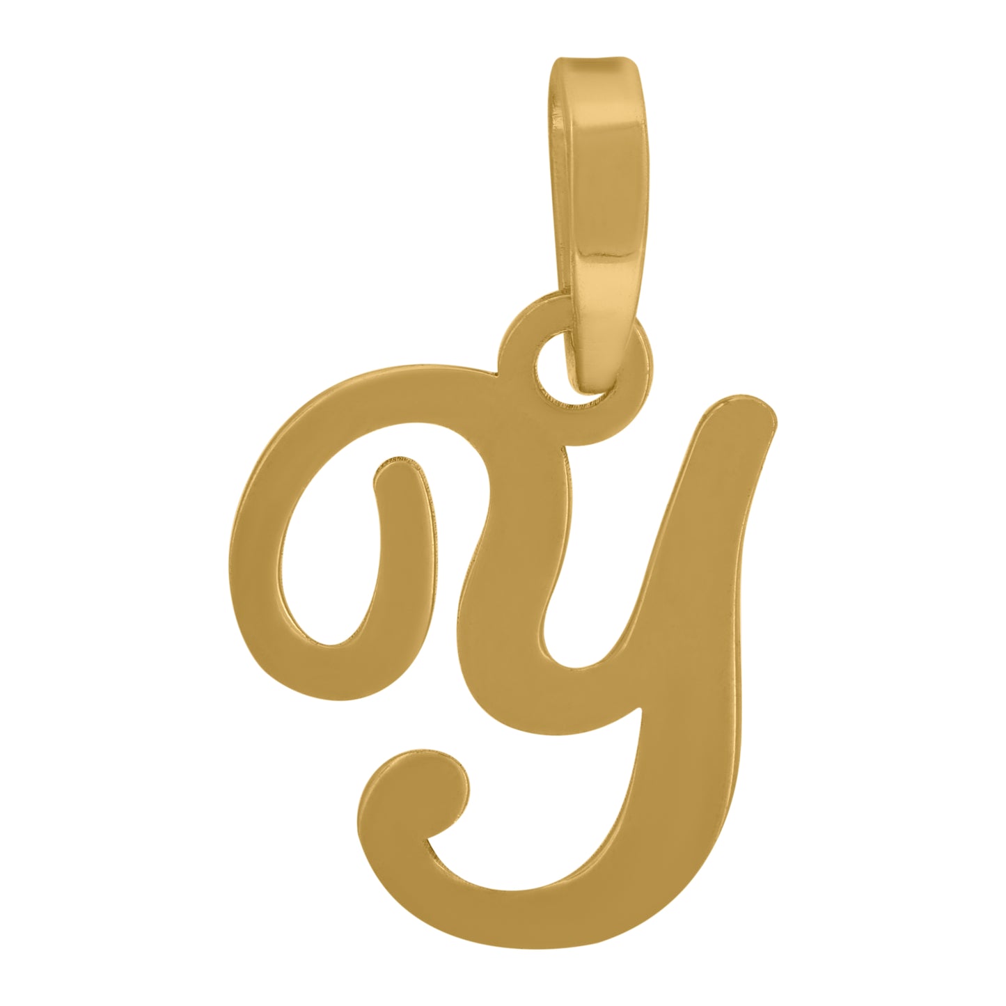 Sterling Silver Or Yellow-tone Unisex Cursive Initial Alphabet Charm Pendant