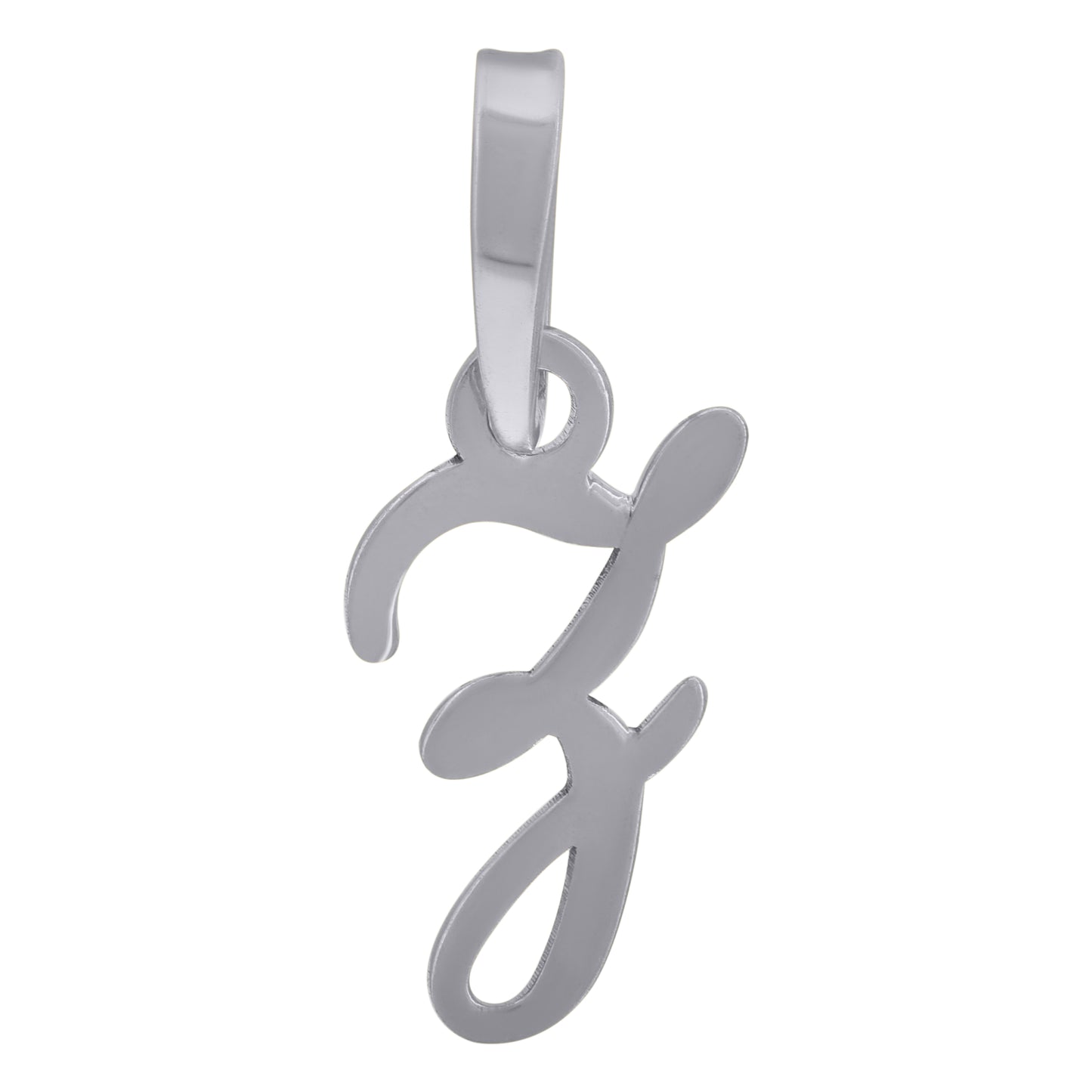 Sterling Silver Or Yellow-tone Unisex Cursive Initial Alphabet Charm Pendant