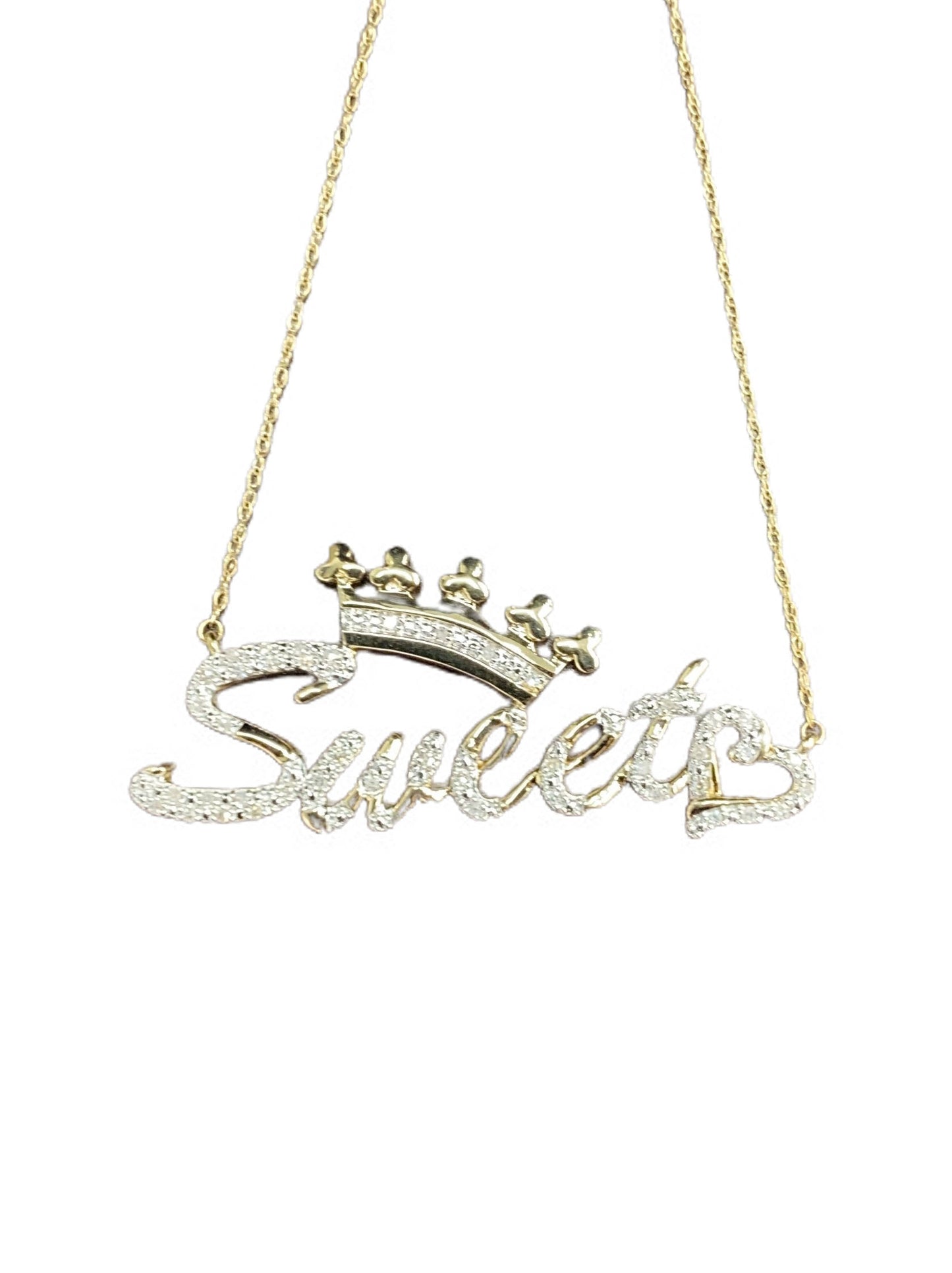 10K Yellow Gold 0.10 Cttw Diamond Ladies Sweet Charms