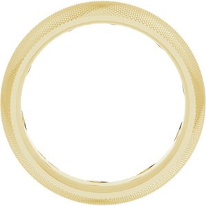 14K Yellow Gold 6 Mm Polished Half Round Knurl Design Band Size 8.5