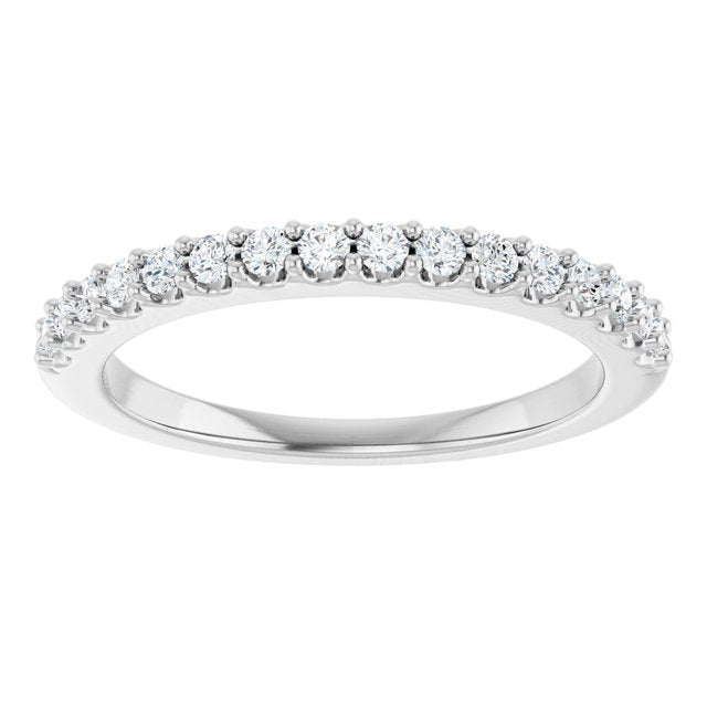 14K Yellow Or White Gold Or Platinum Round Polished Natural Diamond Anniversary Band