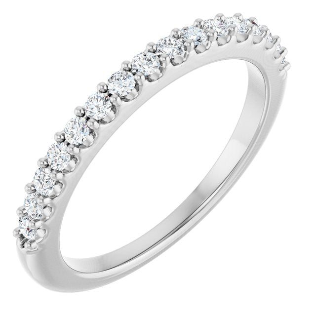 14K Yellow Or White Gold Or Platinum Round Polished Natural Diamond Anniversary Band