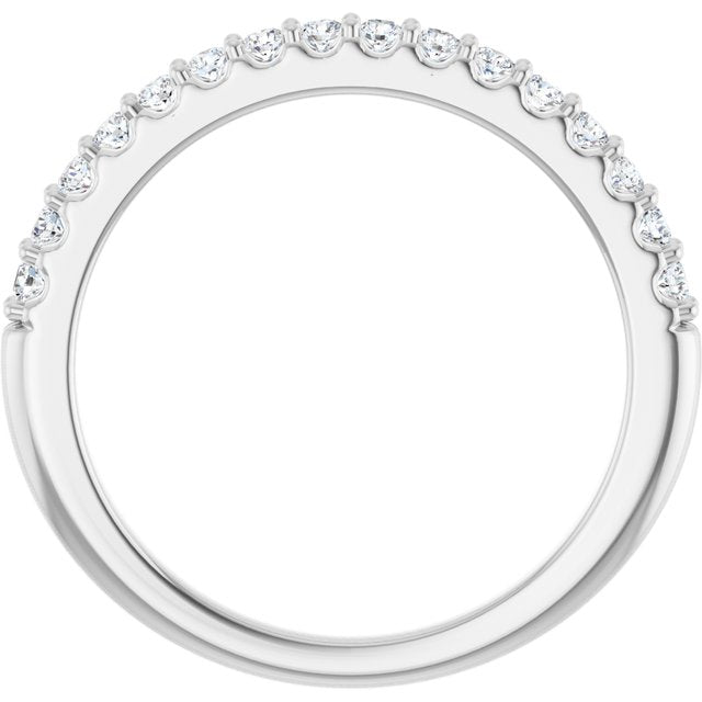 14K Yellow Or White Gold Or Platinum Round Polished Natural Diamond Anniversary Band