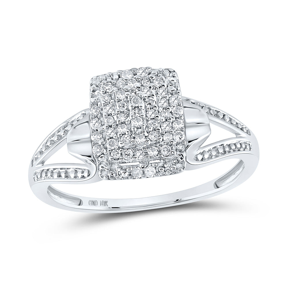 10K Yellow Or White Gold  Womens Round Diamond Cluster Ring 1/6 Cttw, Womens Size: 5-10