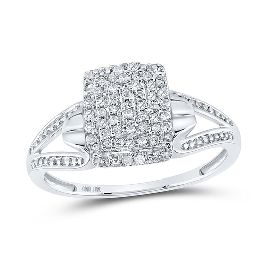 10K Yellow Or White Gold  Womens Round Diamond Cluster Ring 1/6 Cttw, Womens Size: 5-10