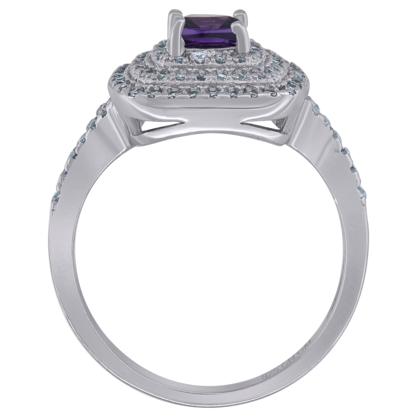 925 Sterling Silver Womens Princess Cut Cubic Zirconia Fashion Bridal Anniversary Engagement Wedding Ring