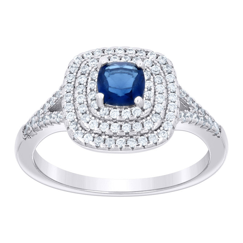 925 Sterling Silver Womens Princess Cut Cubic Zirconia Fashion Ring
