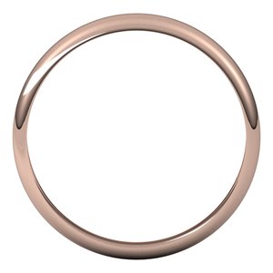18K Yellow Or White Or Rose Gold Half Round Band