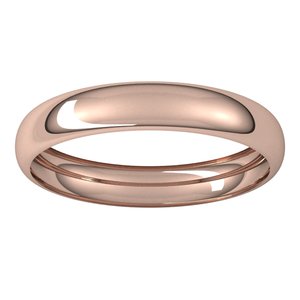 18K Yellow Or White Or Rose Gold Half Round Band