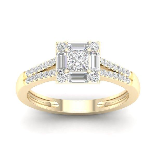 14K Yellow Or White Gold 0.66 Cttw Diamond Ladies Ring