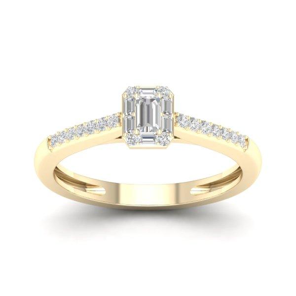 14K Yellow Or White Gold 0.18-0.20 Cttw Diamond Ladies Ring