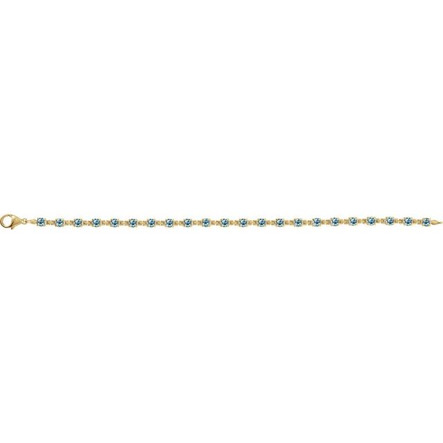 14K Yellow Or White Gold Round 3.5 Mm 7 1/4 In Polished Natural Gemstone Line Bracelet