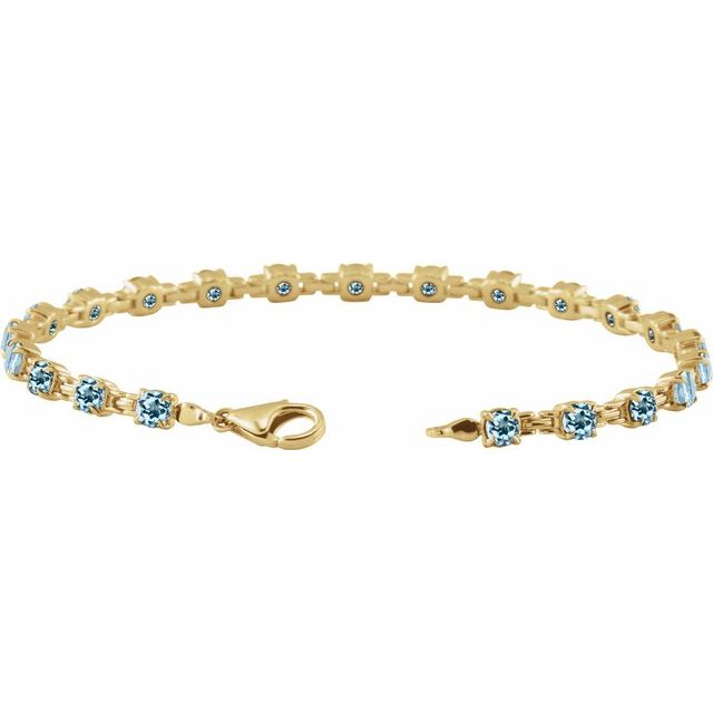 14K Yellow Or White Gold Round 3.5 Mm 7 1/4 In Polished Natural Gemstone Line Bracelet