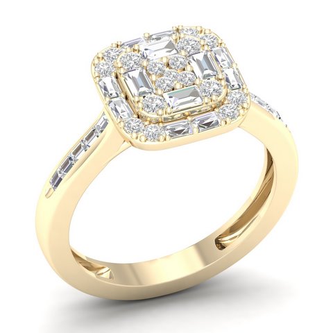 14K Yellow Or White Gold 0.50 Cttw Diamond Ladies Ring