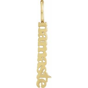 14K Yellow Gold 28.76 X 4.92 Mm Polished Namaste Pendant