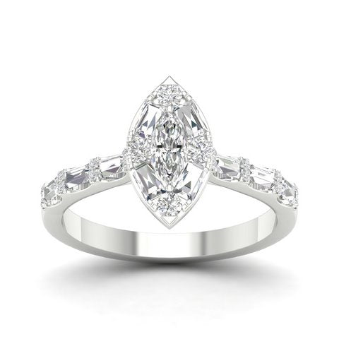 14K White Gold 0.75 Cttw Diamond Ladies Ring