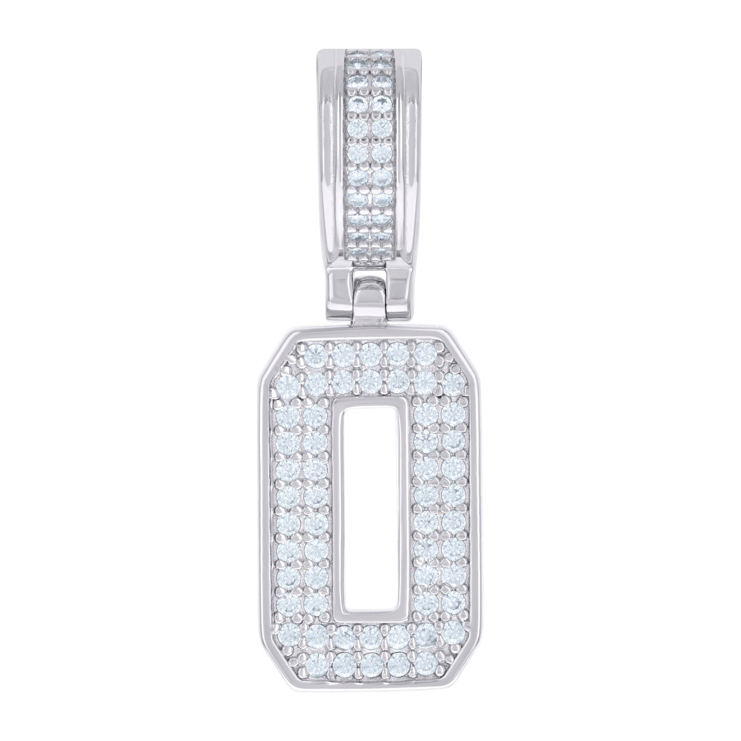 Sterling Silver Or Yellow-tone Unisex Cubic-Zirconia Initial Letter Charm Pendant