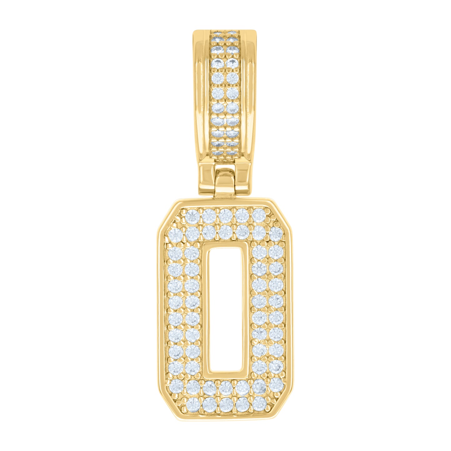 Sterling Silver Or Yellow-tone Unisex Cubic-Zirconia Initial Letter Charm Pendant
