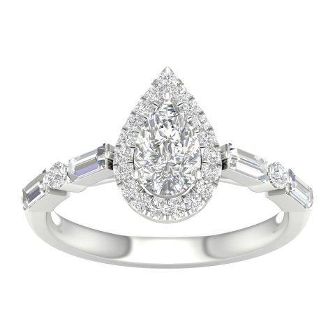 14K White Gold 0.88 Cttw Diamond Ladies Ring