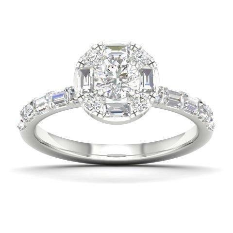 14K White Gold 0.90 Cttw Diamond Ladies Ring