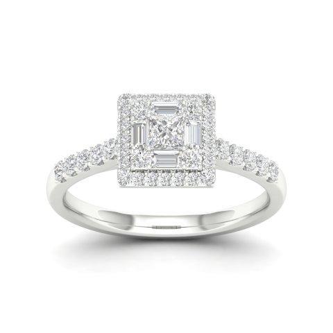 14K White Gold 0.50 Cttw Diamond Ladies Ring
