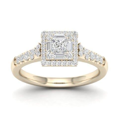 14K Yellow Or White Gold 0.50 Cttw Diamond Ladies Ring
