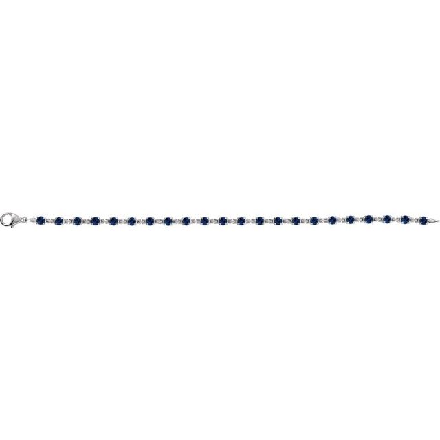 14K Yellow Or White Gold Round 3.5 Mm 7 1/4 In Polished Lab-Grown Gemstone Line Bracelet