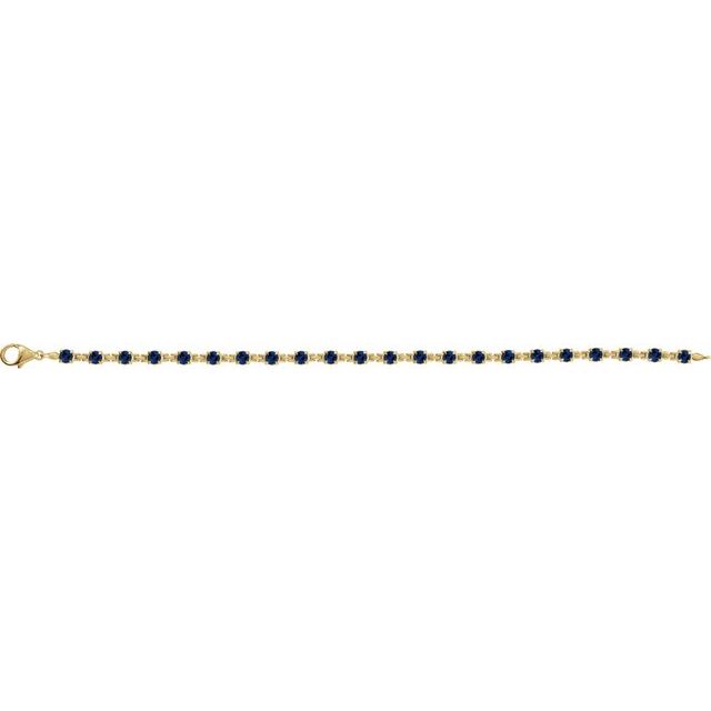 14K Yellow Or White Gold Round 3.5 Mm 7 1/4 In Polished Lab-Grown Gemstone Line Bracelet
