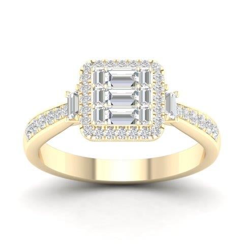 14K Yellow Or White Gold 0.50 Cttw Diamond Ladies Ring