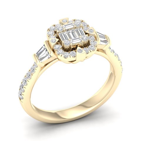 14K Yellow Or White Gold 0.60 Cttw Diamond Ladies Ring