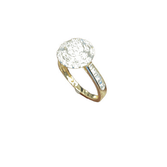 14K Yellow Gold 0.50 Cttw Diamond Ladies Baguette Ring