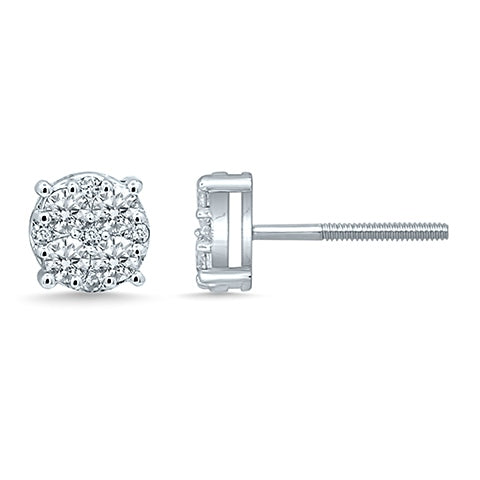 10K White Gold 0.48-0.55 Cttw Diamond Earring