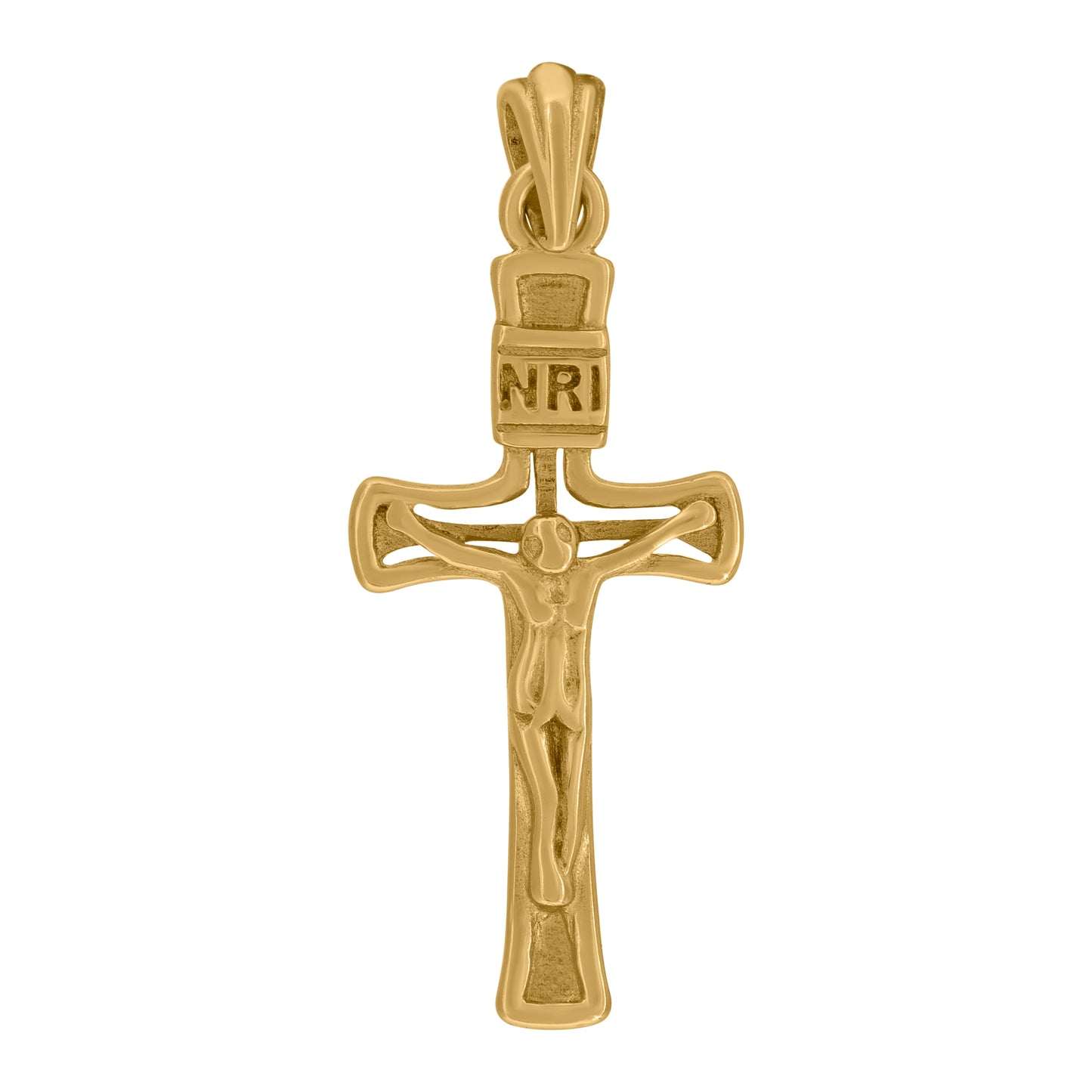 Sterling Silver Unisex INRI Crucifix Cross Religious Charm Pendant