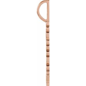 14K Rose Gold 28.76 X 4.92 Mm Polished Namaste Pendant