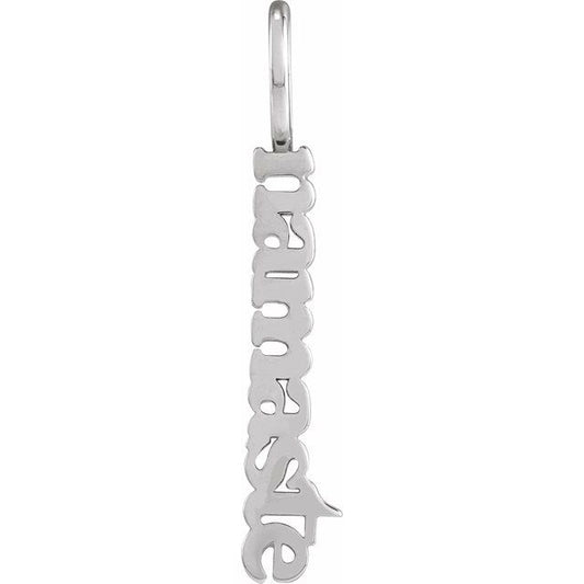 Sterling Silver 28.76 X 4.92 Mm Polished Namaste Pendant