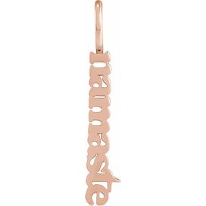14K Rose Gold 28.76 X 4.92 Mm Polished Namaste Pendant