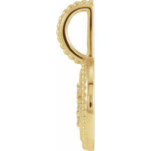 14K Yellow Gold Zodiac Gemini Round 2 Mm G-H I1 Natural Peridot And .005 Ctw Natural Diamond Gemini Pendant