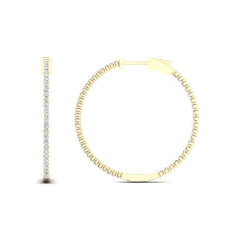 14K Yellow Or White Gold 1.00 Cttw Diamond Hoop Earring