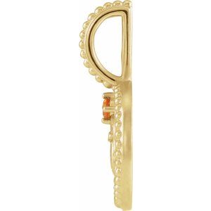 14K Yellow Gold Zodiac Leo Round 2 Mm G-H I1 Natural Citrine And .005 Ctw Natural Diamond Leo Pendant