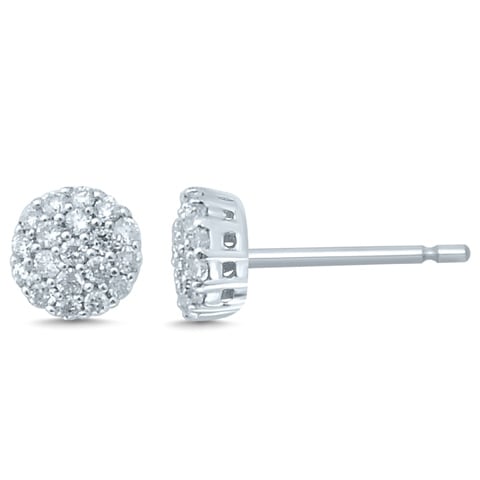 10K White Gold 0.20-0.22 Cttw Diamond Earring